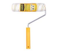 HARDY WORKING TOOLS Maler Set, Farbrolle und Farbwalze aus Polyester, Florhöhe 12mm, Länge 25cm, Durchmesse 48mm, weiß-gelb, A0180-512000
