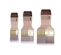 HARDY WORKING TOOLS Pennellesse Set 18-sezioni, 6 pezzi - 25, 50, 75 mm Larghezza, Pennello Set con manico in legno, Pennello di verniciatura Serie *45*, 18PCS, Pennellessa kit A0282-030500