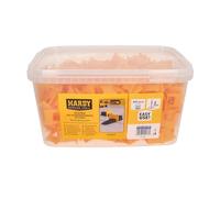 Hardy Working Tools - Set da 400 Clip in Plastica per Sistema di Livellamento, Linguette per Fughe da 3 mm per Piastrelle di Spessore 3-16 mm, Secchio di 400 Spaziatori di Livellamento