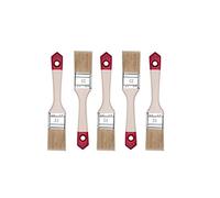 Hardy Working Tools Set di 5 pennelli piatti da 35 mm Serie 40 con setole naturali chiare e fibre sintetiche. Kit per pittura con manico in legno naturale, ideale per verniciatura e ritocchi.