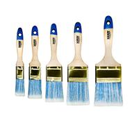HARDY Spazzola piatta Serie 42 per dipingere con colori acrilici e vernici Setole sintetiche e manico in legno a copertura efficiente e uniforme Set 5 pezzi 5 misure