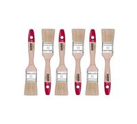 Hardy Working Tools Set di 6 pennelli piatti da 35 mm serie 36 con setole naturali chiare. Kit per pittura con manico in legno naturale, ideale per verniciatura professionale di varie superfici.