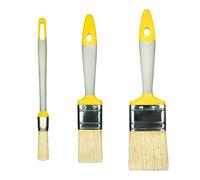 Hardy Working Tools Set di pennelli da 3 pezzi, serie 21. Kit imbianchino per ristrutturazione: tondo 18 mm, piatti 35 e 50 mm. Ideali per mobili, legno e applicazioni di vernici acriliche.