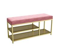 HARELA Panche contenitore Panca per scarpe, Panca Scarpiera con Cuscino Confortevole, Metallo Scarpiera Ingresso con Seduta, per Soggiorno Corridoio Camera da Letto(Pink,80cm/31.5in)