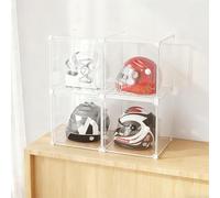 HARELA Scatole portacaschi di sicurezza impilabili, scaffale espositivo per caschi, per cantieri/officine/negozi al dettaglio(Transparent,71x36x71cm)