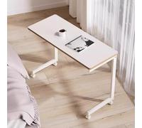 HARELA Scrivania Computer con Ruote a 360°, Tavolino da Laptop Scrivania Mobile Tavolino da Divano Tavolino da salotto per la Lettura/Colazione(White,90x37x77cm)