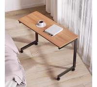 HARELA Scrivania Computer con Ruote a 360°, Tavolino da Laptop Scrivania Mobile Tavolino da Divano Tavolino da salotto per la Lettura/Colazione(Brown B,90x37x77cm)