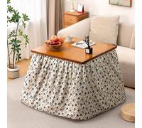 HARELA Set tavolo Kotatsu, tavolo Kotatsu giapponese con riscaldatore e coperta, tavolo riscaldante pieghevole in bambù, scrivania con stufa giapponese per soggiorno(Dark brown,70cm/27.6in)