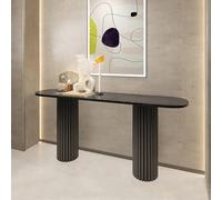 HARELA Tavolo consolle da fattoria Tavolo Consolle Ingresso Tavolo da Divano, Tavolino Stretto per Ingresso, Mobile Accento in Legno per Corridoio, Soggiorno, Camera Da Letto(Black,100cm/39.4in)