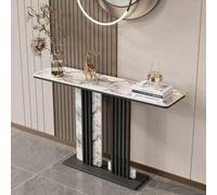 HARELA Tavolo Consolle d'ingresso con base in metallo, Tavolino da Salotto, Tavolino da Corridoio, per soggiorno, ingresso(Beige B,80cm/31.5in)