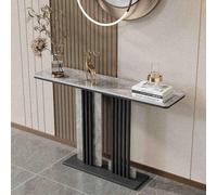 HARELA Tavolo Consolle d'ingresso con base in metallo, Tavolino da Salotto, Tavolino da Corridoio, per soggiorno, ingresso(Gray B,80cm/31.5in)