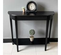 HARELA Tavolo Consolle Ingresso a 2 Livelli, Tavolo da ingresso con piano ispessito, Mobile Ingresso con Ripiano di Stoccaggio per soggiorno e corridoio(Black)