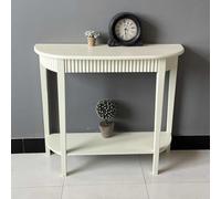 HARELA Tavolo Consolle Ingresso a 2 Livelli, Tavolo da ingresso con piano ispessito, Mobile Ingresso con Ripiano di Stoccaggio per soggiorno e corridoio(White)