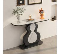 HARELA Tavolo Consolle Ingresso Tavolo da Divano, Tavolo d'ingresso con base in metallo, Tavolino da ingresso Consolle alto e stretto per soggiorno, ingresso(Black,150cm/59in)
