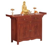 HARELA Tavolo da altare con contenitore, Tavolo da altare in bambù con cassetto per meditazione, Tavolo da meditazione per preghiere, divinazione e culto(128cm/50.4in)