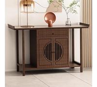 HARELA Tavolo da meditazione altare con contenitore, Altare Meditazione Altare da Tavolo per Meditazione Personale, per defunto/buddista/casa del tè/Spazio spirituale(Walnut color,100cm/39.4in)
