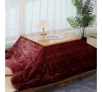 HARELA Tavolo Riscaldante Tatami Kotatsu Tavolino, Tavolino Riscaldamento per Riscaldamento Invernale, Tavolino da salotto, Legno massello, Regalo caloroso per la famiglia(Red,75x75cm/29.5x29.5in)