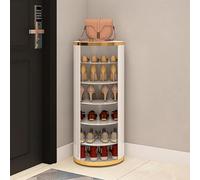 HARELA Torre portascarpe girevole a 6/7/8 livelli, organizer per scarpe in metallo bianco, torre portascarpe girevole cilindrica, salvaspazio per soggiorno, ingresso, corridoio(39x90cm/15.3x35.4in)