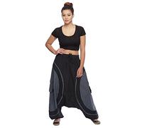 Harem Aladin Pantaloni Pants Sarouel Cavallo Baggy Hippie Hip Hop Stile Unisex Donna Cotone per Danza, Yoga, passeggiando Molte Varianti di Colore Soni Color Grigio, Dimensione L/XL