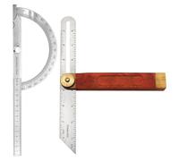 Harewtwy 2 Pezzi Goniometro Angolare, Misuratore di Angoli A T con Manico In Legno Misuratore di Angoli A T Scorrevole per Falegname
