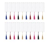 Harewtwy 20PZ Segnalibro nel Acrilico nel Bianca Set Mestiere Acrilico Trasparente Segnalibro nel Bianca con 20PZ Mini Segnalibro Nappa per Progetti DIY