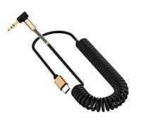 Harewtwy 3,5 mm 90 Gradi A Spirale Molla A Spirale USB C Extension Audio Audio Audio Stereo per Smartphone