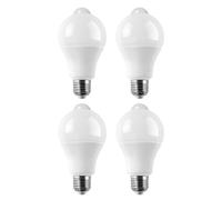 Harewtwy 4PCS Lampadina LED con Sensore di Movimento E27, Lampadina A LED con Sensore PIR, Luce Automatica ON/off per Illuminazione Notturna per Portici, Scale e Garage, 15W