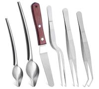 Harewtwy 6 Pezzi di Pinze da Cucina in Acciaio Inossidabile, Pinzette da Cucina, Cucchiai da Disegno, Spatola per Lo Styling degli Alimenti e per La Cucina