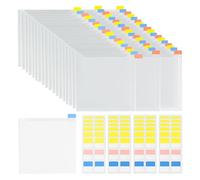 Harewtwy 60 Pezzi per Riporre Carta da 6x6 Pollici, Buste in Plastica Trasparente con 120 Linguette Adesive per Organizzare Carta per Album e Cartoncino