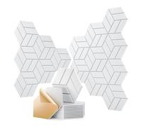 Harewtwy A Parete Insonorizzati, 22 Pezzi 12 "X 10" X 0,4" Acustici Esagonali Autoadesivi-per Studio di Casa Gestione del Suono Sound Management White