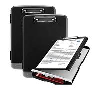 Harewtwy Confezione da 2 Portablocco con Portablocco per Allattamento Ad Alta Capacità In Formato A4 Cartella per Appunti per Ufficio Resistente con Clip In Metallo