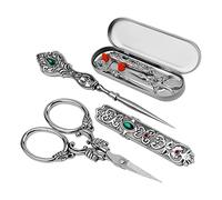 Harewtwy Kit di Forbici da Ricamo, + Forbici da Ricamo, Ditale da Cucito, Kit da Cucito Completi per Ricami e Opere d'Arte Artigianali A