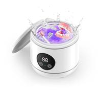 Harewtwy Macchina per Detergente per Protesi Ad Ultrasuoni da 45 KHz per Fermi, per Protezioni per la Bocca, Parentesi Graffe, Teste di Spazzolino da Denti, Gioielli, Spina Ad - Eu