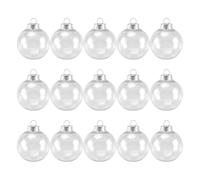 Harewtwy Palline di Natale Trasparenti Rotonde da 15 Pezzi Palline per Albero di Natale DIY Riempibili nel Plastica Decorazioni per L'Albero di Palline di Natale