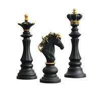 Harewtwy Pezzo di Decorazioni per Decorazioni Ornamenta di Scacchi Set Cavaliere Regale Statua di Scacchi per la Casa di Casa di Ufficio Regalo Nero