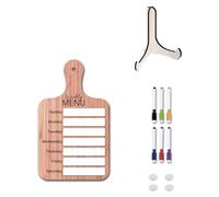Harewtwy Pianificatore Pasti per Il Frigorifero, Lavagnetta per Preparazione Pasti Settimanali - Lavagnetta Magnetica per Pianificazione Pasti Settimanali in Legno per Frigorifero Cucina