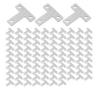 Harewtwy Piastra di Riparazione A T In Acciaio Inossidabile per Giunzione Piatta, Staffe Piatte Angolari In Acciaio Inossidabile con Multiple Forature per Legno