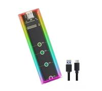Harewtwy RGB M.2 NVMe SSD Enclosure 10gbps Dual Protocol NVME/NGFF Hard Drive Box per M/B Key SSD 2230 2242 2260 2280