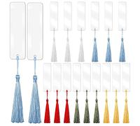 Harewtwy Segnalibro Acrilico Vuoto da 30 Pezzi Segnalibro DIY nel Acrilico Segnalibro Acrilico Non Ornamenti e 30 Nappe Colorate
