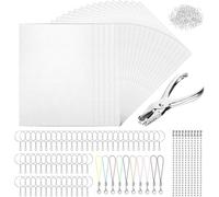Harewtwy Shrink Fogli di Plastica Tortali Fai-da-Te Kit-25pcs per Arte Impronta di Mano Include Un Foro Ad di Aperto per la Marcatura