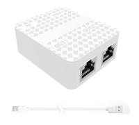 Harewtwy Splitter Networking Gigabit Splitter Ethernet da 1000 Mbps da 1 A 2 Splitter Via Internet 1 in 2 out Ad Alta velocità Bianca