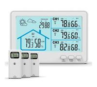 Harewtwy Stazione Meteorologica Fili con Barometro, Termometro e Igrometro, Frequenza Wireless 433 MHz, Stazione Meteorologica Bianca