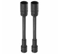 HARFINGTON 2 chiavi a bussola a impatto a 6 punti, attacco da 1/2", presa da 19 mm, extra lunghe, metriche in acciaio CR-V, per riparazione di bulloni e dadi dell'albero della macchina, colore nero