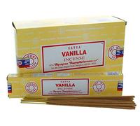 Hari Deals Satya - Bastoncini di incenso profumati, aroma: agarbatti, sandalo, lavanda, campione, muschio, vibrazioni positive, Namaste, Nag Champa, Reiki, rosa, 6 confezioni (vaniglia)