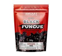 HARIBAS Edible Black Fungus 50gm, Chinese Black Wood Ear/Cloud Ear Mushrooms Dried Black Fungus Edible Dried Black Fungus Mushrooms for Soups, Stews, Stir-Fries, Edible Black Fungus 50gm