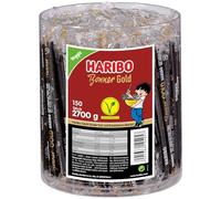 Haribo Bastoncino, Caramelle Gommose Incartate Singolarmente, Vegetariane, Gusto Liquirizia, Ideali Per Feste - 150 Pezzi Da 18gr [2700gr]