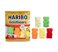 Haribo - Borsa per snack, con cuscino per amici, 5 peluche per confezione, per giochi fantasiosi, regalo 3+ (Haribo Goldbears)