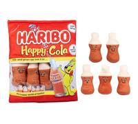 Haribo - Borsa per snack, con cuscino per amici, da schiacciare, 5 peluche per confezione, fai finta di giocare fantasioso, regalo 3+ (Happy Cola)