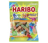Haribo Bruchi Arcoblaeno Frizzi, Caramelle Gommose Frizzanti, Gusto Frutta, Ideali per Feste e Dolci Momenti di Relax - 160gr