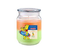 Haribo Candela profumata in barattolo con coperchio, 510 g, candela profumata fruttata, durata 100 ore, 2 stoppini, idea regalo per donne, 2 strati di candela